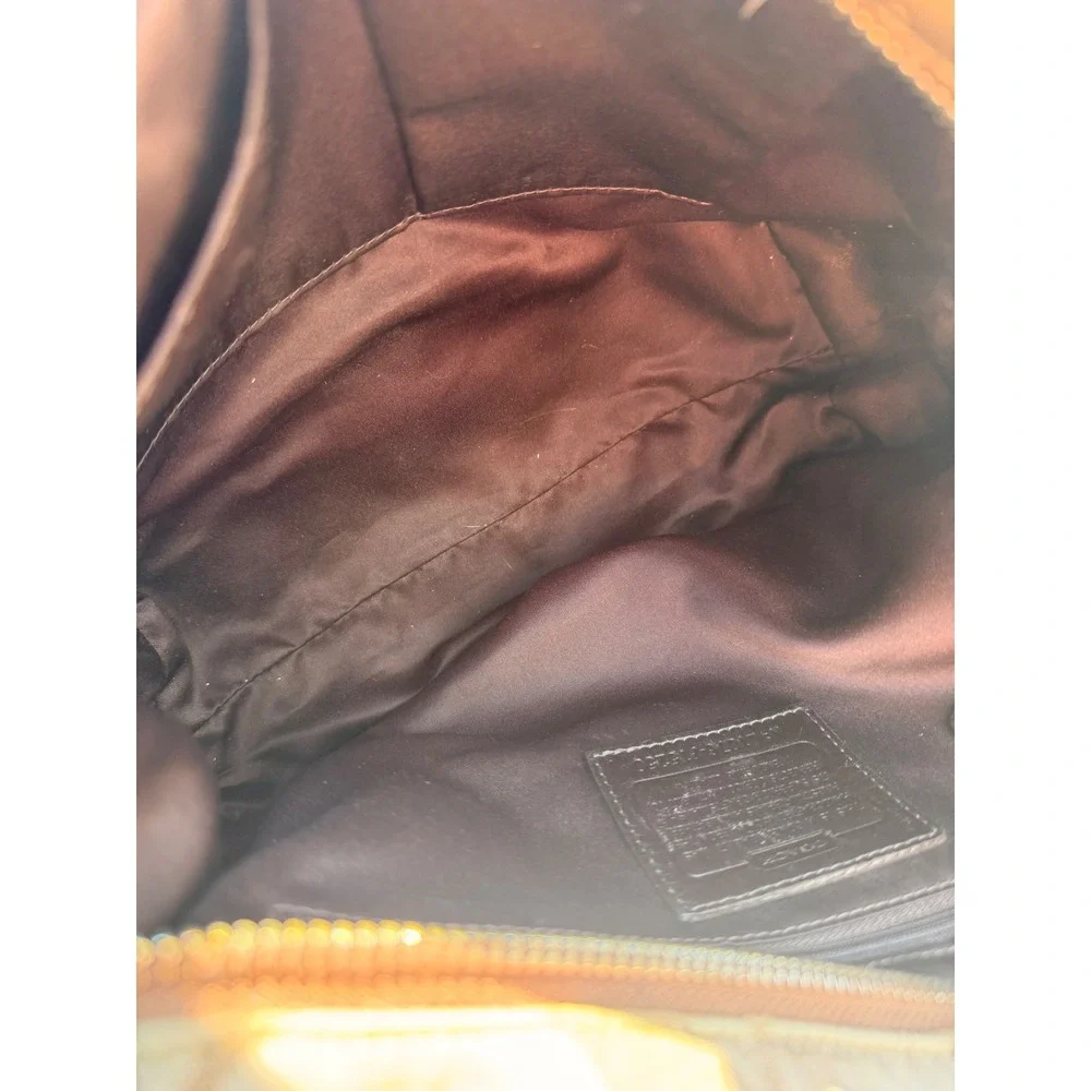 Coach Y2K Signature‎ Jacquard Carly Shoulder Bag Khaki Brown F15250 Hobo Handbag